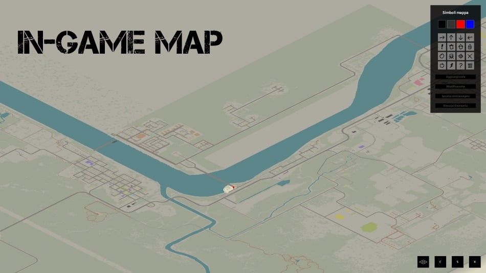 An in-game map showing the Over the River map