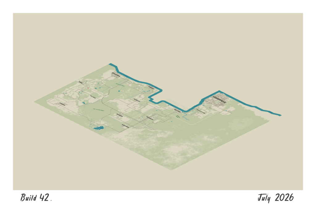 Isometric map of Project Zomboid's Knox Country, Build 42, July 2026